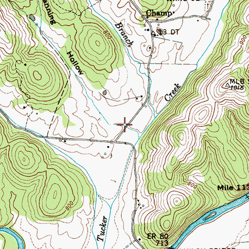 Topographic Map of Fanning Hollow, TN