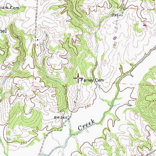 Topographic Map of Farley Cemetery, TN
