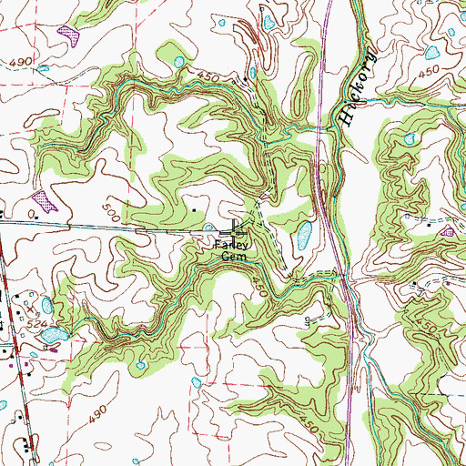 Topographic Map of Farley Cemetery, TN