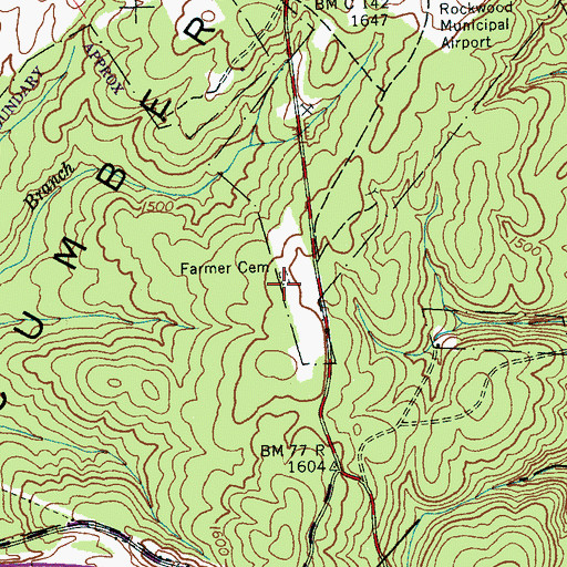 Topographic Map of Farmer Cemetery, TN