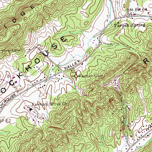 Topographic Map of Farmer Cemetery, TN