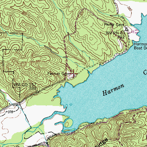 Topographic Map of Farmer Cemetery, TN