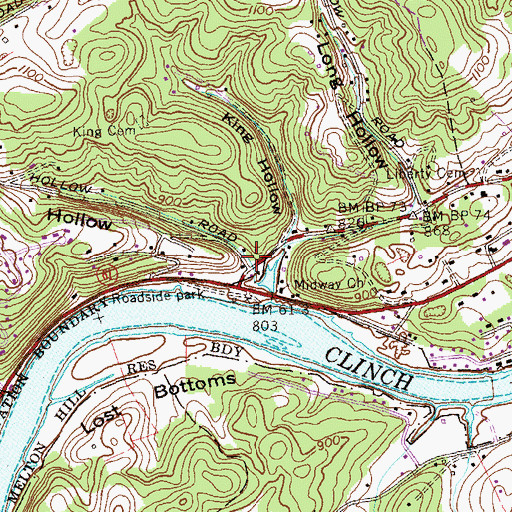 Topographic Map of Farmer Hollow, TN