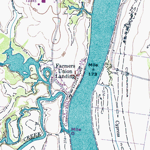 Topographic Map of Farmers Union Landing, TN