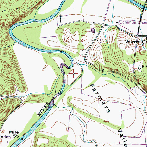 Topographic Map of Farmers Valley, TN