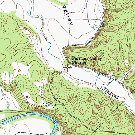Topographic Map of Farmers Valley Church, TN