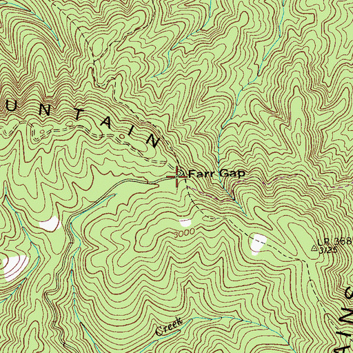 Topographic Map of Farr Gap, TN