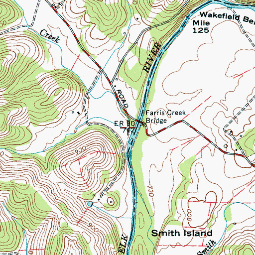 Topographic Map of Farris Creek, TN