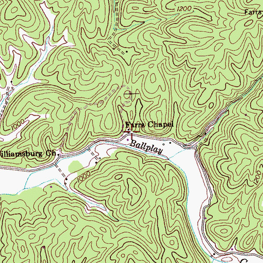 Topographic Map of Farrs Chapel, TN