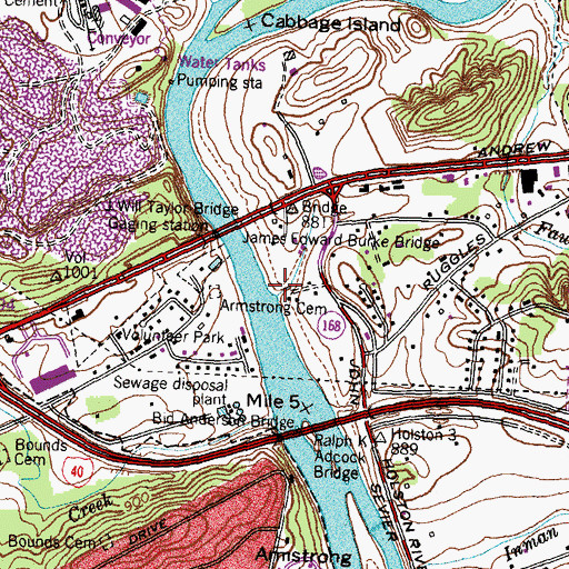 Topographic Map of Fawver Creek, TN