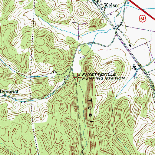 Topographic Map of Fayetteville Pumping Station, TN
