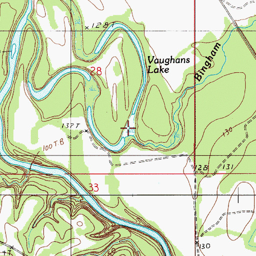 Topographic Map of Vaughans Lake, AL