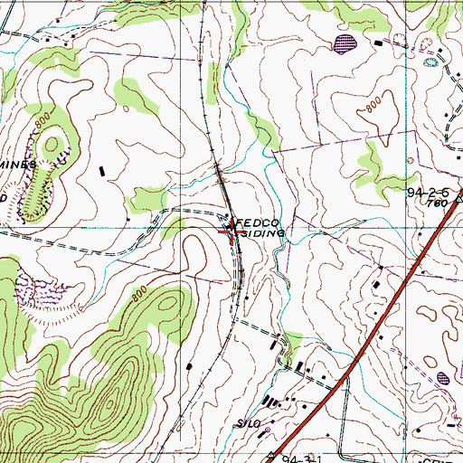 Topographic Map of Fedco Siding, TN