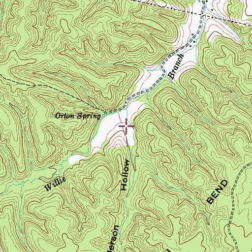 Topographic Map of Federson Hollow, TN