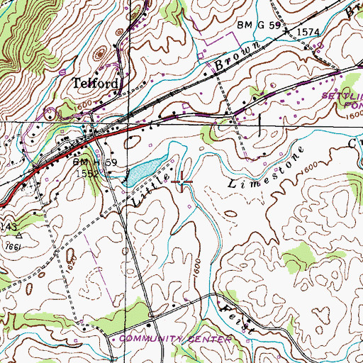 Topographic Map of Feist Branch, TN