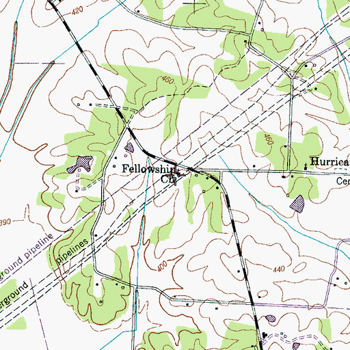 Topographic Map of Fellowship Church, TN