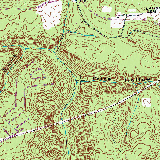 Topographic Map of Ferguson Branch, TN