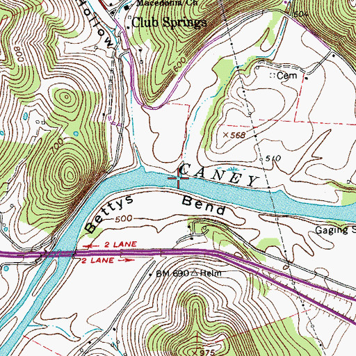 Topographic Map of Ferguson Branch, TN