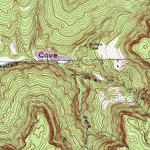 Topographic Map of Fern Camp Creek, TN