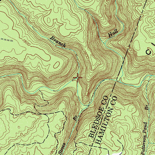 Topographic Map of Ferny Branch, TN
