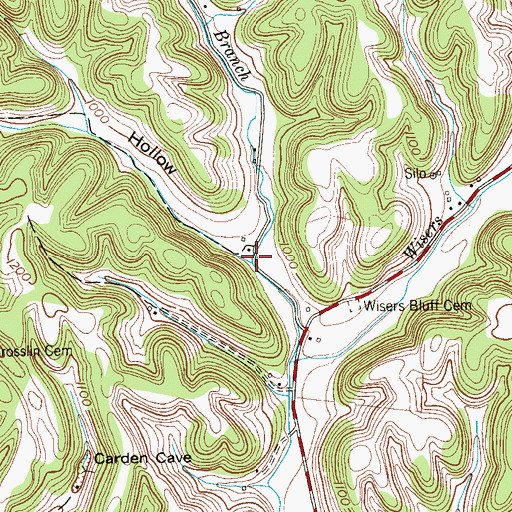 Topographic Map of Ferrell Branch, TN