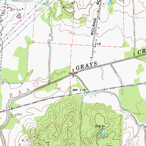 Topographic Map of Field Creek, TN