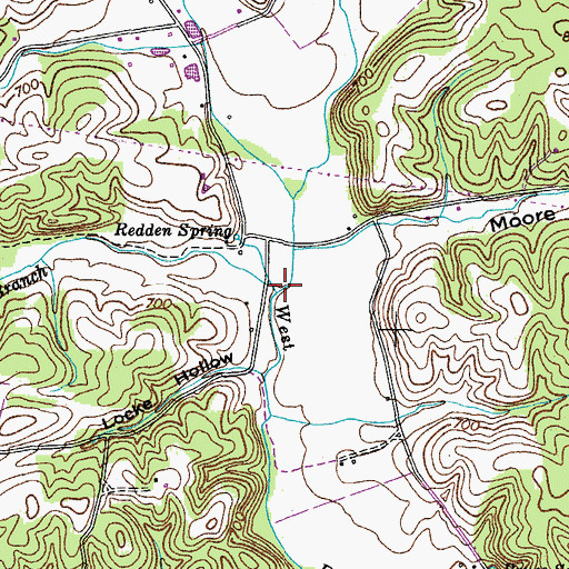Topographic Map of Fielder Branch, TN