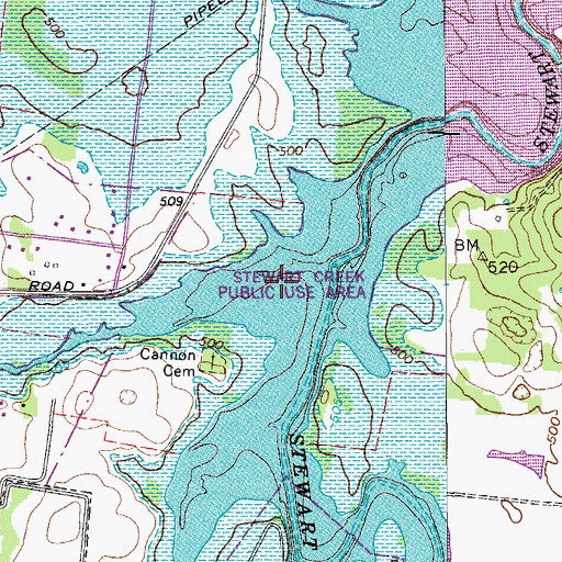 Topographic Map of Finch Branch, TN