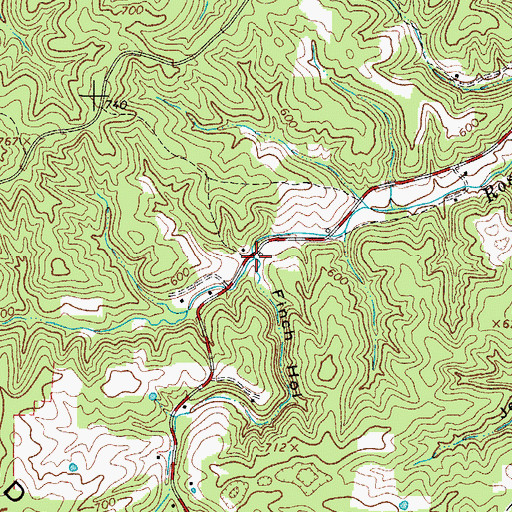 Topographic Map of Finch Hollow, TN