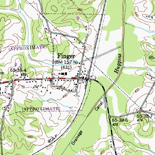 Topographic Map of Finger, TN