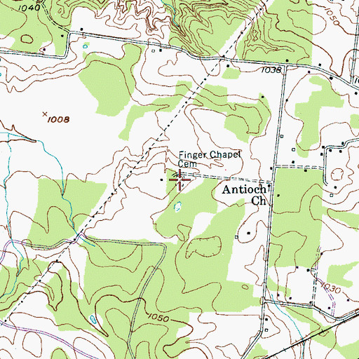 Topographic Map of Finger Chapel Cemetery, TN