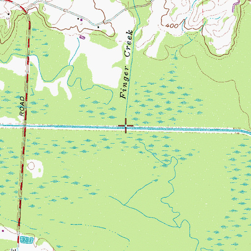 Topographic Map of Finger Creek, TN