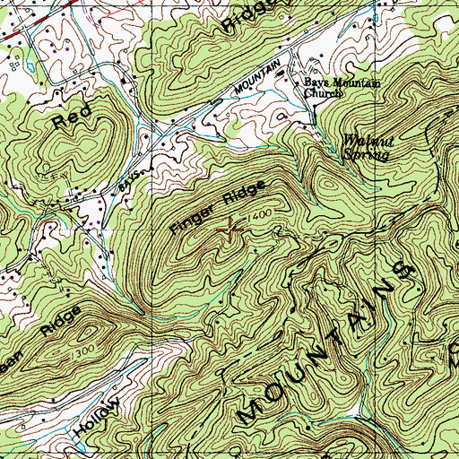 Topographic Map of Finger Ridge, TN