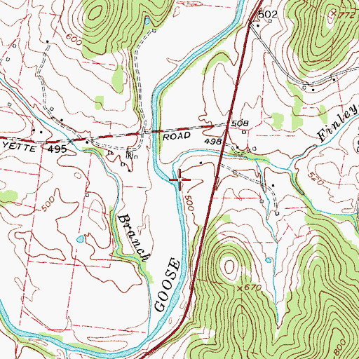 Topographic Map of Finley Branch, TN