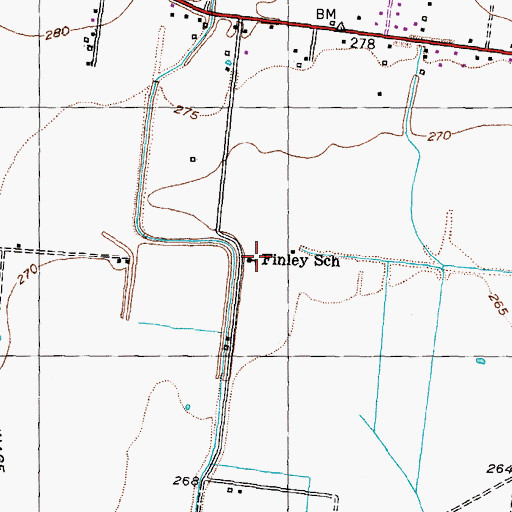 Topographic Map of Finley School, TN