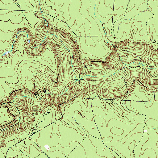 Topographic Map of Firescald Creek, TN