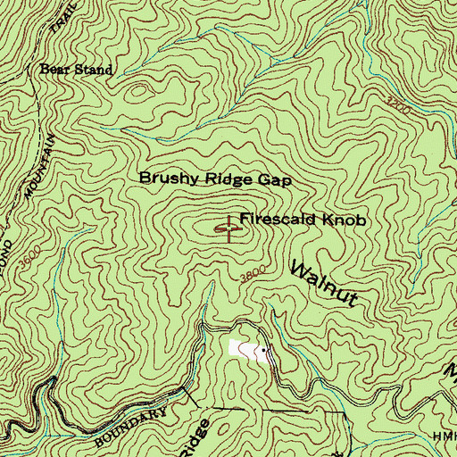 Topographic Map of Firescald Knob, TN