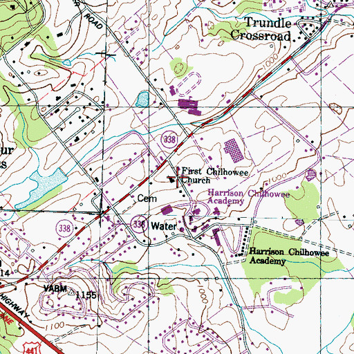 Topographic Map of First Chilhowee Church, TN