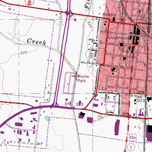 Topographic Map of First Creek, TN