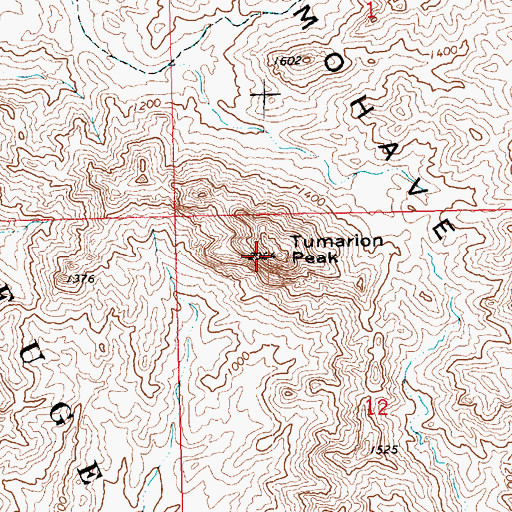 Topographic Map of Tumarion Peak, AZ