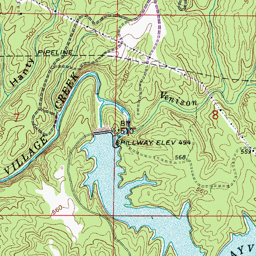 Topographic Map of Venison Branch, AL