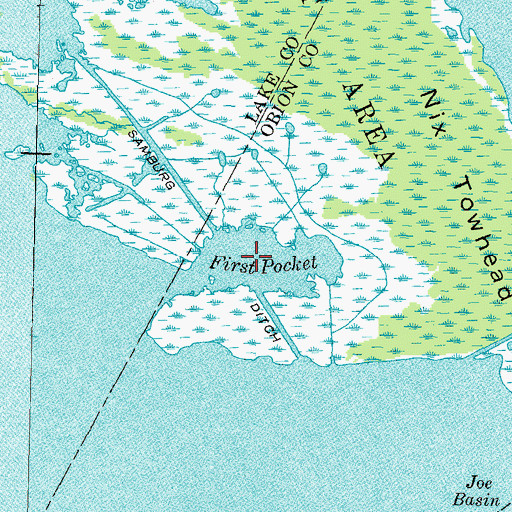 Topographic Map of First Pocket, TN