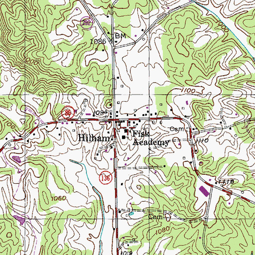 Topographic Map of Fish Academy, TN