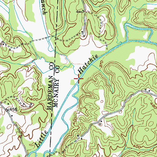 Topographic Map of Fish Branch, TN