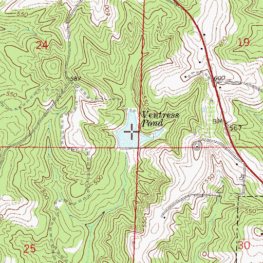 Topographic Map of Ventress Pond, AL