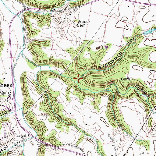 Topographic Map of Fishburn Hollow, TN