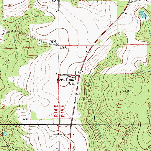 Topographic Map of Vera Cruz Church, AL