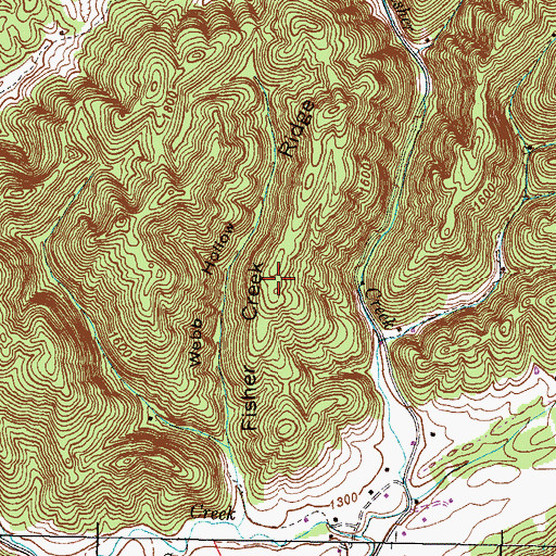 Topographic Map of Fisher Creek Ridge, TN