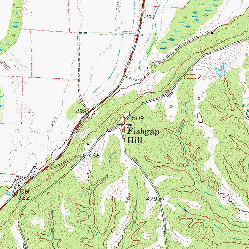 Topographic Map of Fishgap Hill, TN