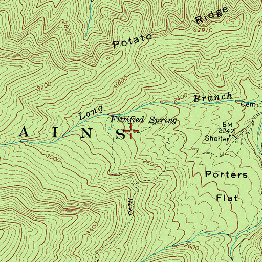 Topographic Map of Fittified Spring, TN